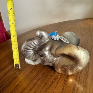 Glass Ram Ornament - Brown and Silver